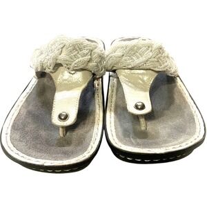 Womens Alegria Carina Sandals White Pearl Beaded Thong Comfort EU 37